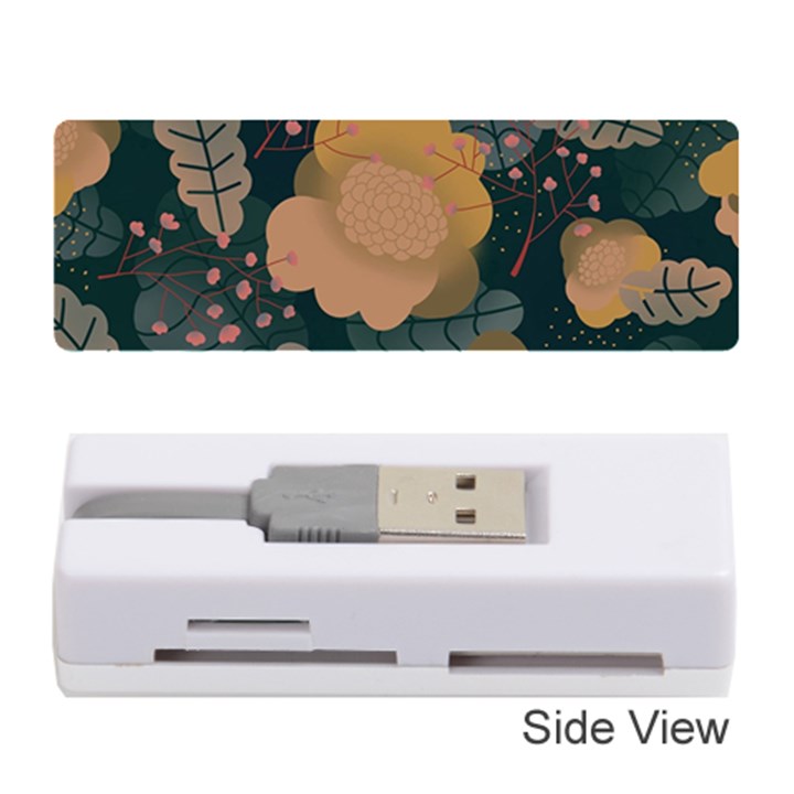 Flower Patterns Pattern Beige Green Memory Card Reader (Stick)