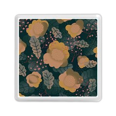 Flower Patterns Pattern Beige Green Memory Card Reader (square)