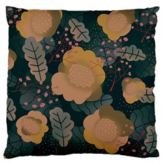 Flower Patterns Pattern Beige Green Large Cushion Case (one Side) by Proyonanggan