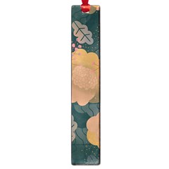 Flower Patterns Pattern Beige Green Large Book Marks by Proyonanggan