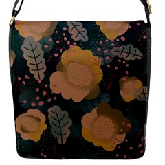 Flower Patterns Pattern Beige Green Flap Closure Messenger Bag (s) by Proyonanggan