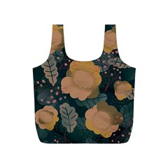 Flower Patterns Pattern Beige Green Full Print Recycle Bag (s) by Proyonanggan