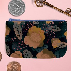 Flower Patterns Pattern Beige Green Large Coin Purse by Proyonanggan