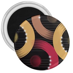 Circle Colorful Shine Line Pattern Geometric 3  Magnets by Proyonanggan