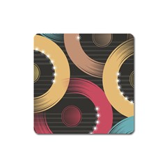 Circle Colorful Shine Line Pattern Geometric Square Magnet by Proyonanggan