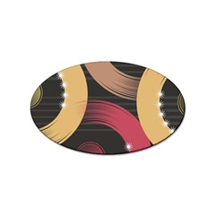 Circle Colorful Shine Line Pattern Geometric Sticker Oval (10 Pack) by Proyonanggan