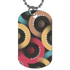 Circle Colorful Shine Line Pattern Geometric Dog Tag (two Sides) by Proyonanggan