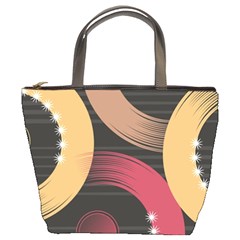 Circle Colorful Shine Line Pattern Geometric Bucket Bag by Proyonanggan