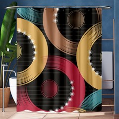 Circle Colorful Shine Line Pattern Geometric Shower Curtain 60  X 72  (medium)  by Proyonanggan