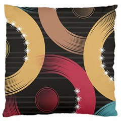 Circle Colorful Shine Line Pattern Geometric Large Cushion Case (two Sides) by Proyonanggan