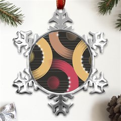 Circle Colorful Shine Line Pattern Geometric Metal Small Snowflake Ornament by Proyonanggan