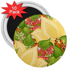 Pattern Texture Leaves 3  Magnets (10 Pack)  by Proyonanggan