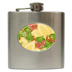 Pattern Texture Leaves Hip Flask (6 Oz) by Proyonanggan