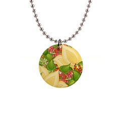 Pattern Texture Leaves 1  Button Necklace