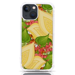 Pattern Texture Leaves Iphone 13 Mini Tpu Uv Print Case by Proyonanggan