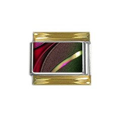 Texture Abstract Curve  Pattern Red Gold Trim Italian Charm (9mm) by Proyonanggan