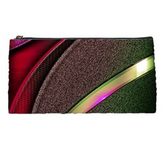 Texture Abstract Curve  Pattern Red Pencil Case by Proyonanggan