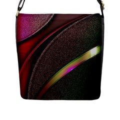 Texture Abstract Curve  Pattern Red Flap Closure Messenger Bag (l) by Proyonanggan