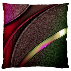 Texture Abstract Curve  Pattern Red Large Premium Plush Fleece Cushion Case (one Side) by Proyonanggan