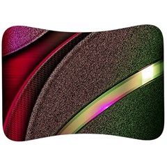 Texture Abstract Curve  Pattern Red Velour Seat Head Rest Cushion by Proyonanggan