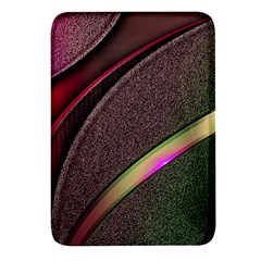 Texture Abstract Curve  Pattern Red Rectangular Glass Fridge Magnet (4 Pack) by Proyonanggan