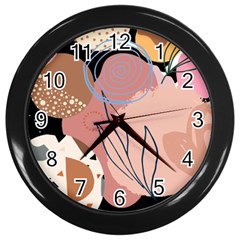 Abstract Boho Bohemian Style Retro Vintage Wall Clock (black) by Proyonanggan