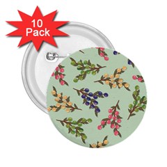 Berries Flowers Pattern Print 2 25  Buttons (10 Pack) 