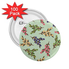 Berries Flowers Pattern Print 2 25  Buttons (100 Pack) 