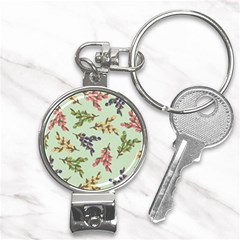 Berries Flowers Pattern Print Nail Clippers Key Chain