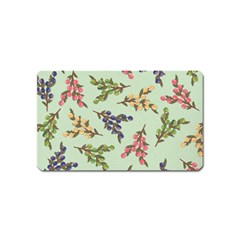 Berries Flowers Pattern Print Magnet (name Card) by Maspions