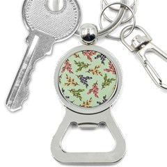 Berries Flowers Pattern Print Bottle Opener Key Chain