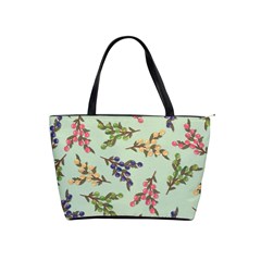 Berries Flowers Pattern Print Classic Shoulder Handbag by Maspions