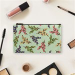 Berries Flowers Pattern Print Cosmetic Bag (Small) Front