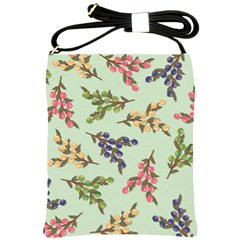 Berries Flowers Pattern Print Shoulder Sling Bag