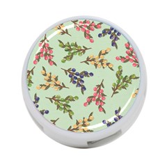 Berries Flowers Pattern Print 4-port Usb Hub (two Sides)