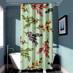 Berries Flowers Pattern Print Shower Curtain 36  X 72  (stall) 