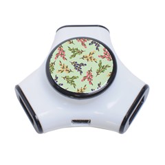 Berries Flowers Pattern Print 3-port Usb Hub