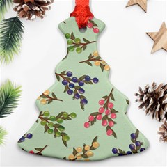 Berries Flowers Pattern Print Ornament (christmas Tree)  by Maspions