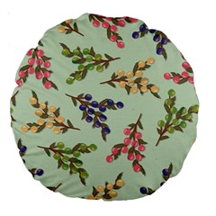 Berries Flowers Pattern Print Large 18  Premium Round Cushions