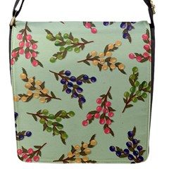 Berries Flowers Pattern Print Flap Closure Messenger Bag (s)