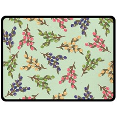 Berries Flowers Pattern Print Two Sides Fleece Blanket (large) by Maspions