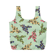 Berries Flowers Pattern Print Full Print Recycle Bag (m)