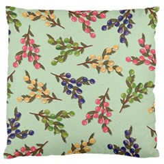 Berries Flowers Pattern Print Standard Premium Plush Fleece Cushion Case (one Side)