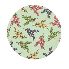 Berries Flowers Pattern Print Mini Round Pill Box by Maspions