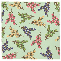 Berries Flowers Pattern Print Wooden Puzzle Square by Maspions