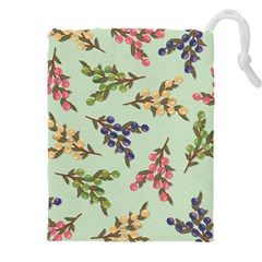 Berries Flowers Pattern Print Drawstring Pouch (4xl)