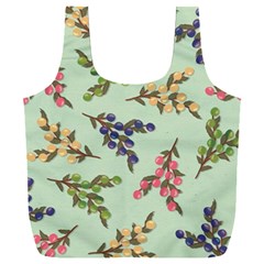 Berries Flowers Pattern Print Full Print Recycle Bag (xxl) by Maspions