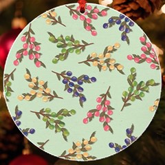 Berries Flowers Pattern Print Uv Print Acrylic Ornament Round