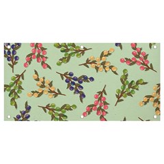 Berries Flowers Pattern Print Banner And Sign 4  X 2 