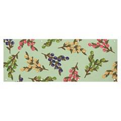 Berries Flowers Pattern Print Banner And Sign 8  X 3 